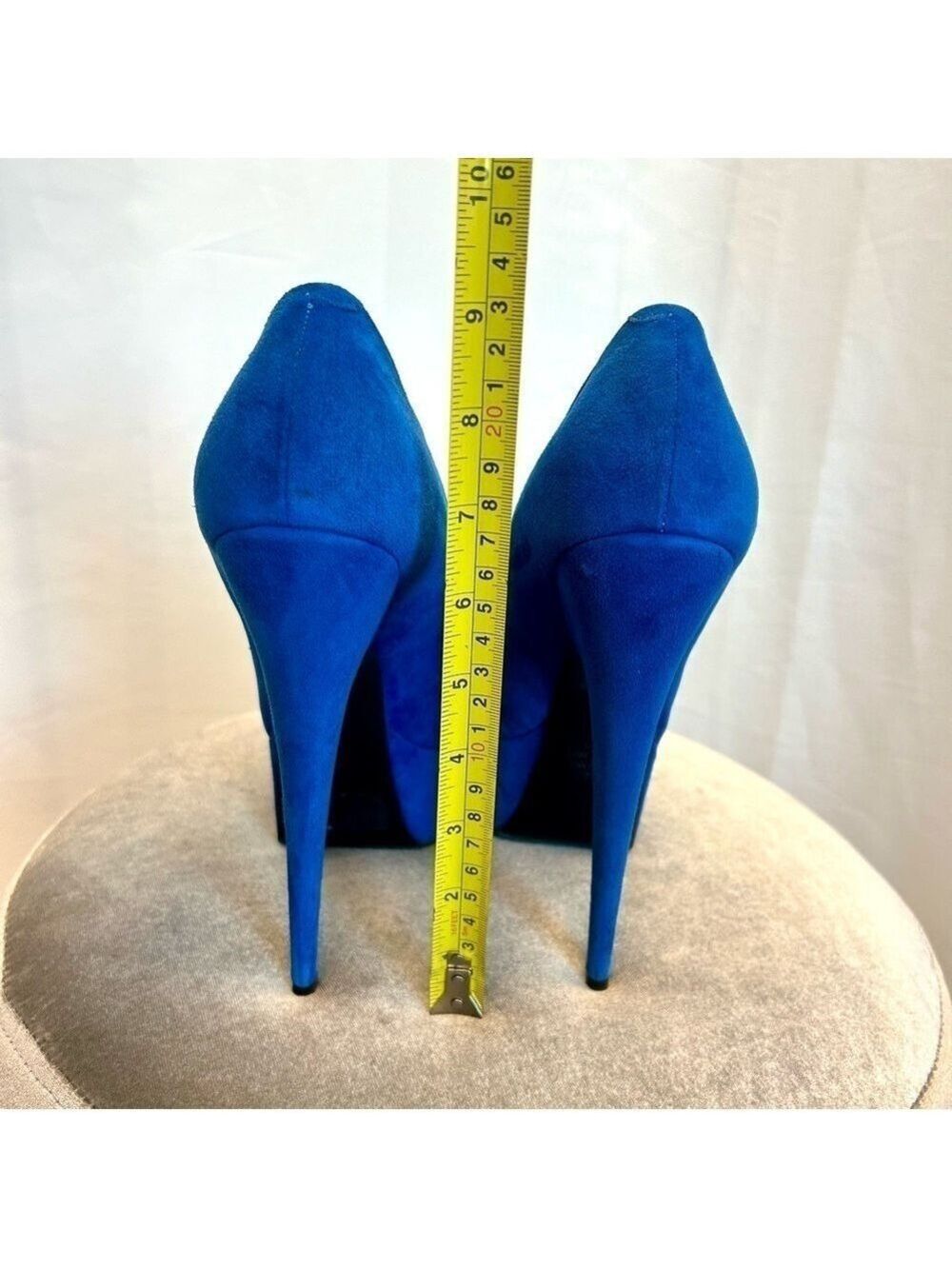Giuseppe Zanotti blue suede Debra platform stiletto high heels Sz 39 - Picture 8 of 13